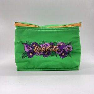 Coca Cola Coke Soft Cooler Six Pack Floral Design Green Purple W Tags‎ Vintage